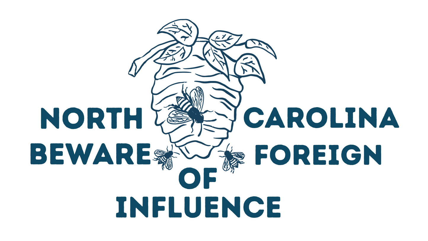 "North Carolina Beware of Foreign Influence" Sticker/Magnet