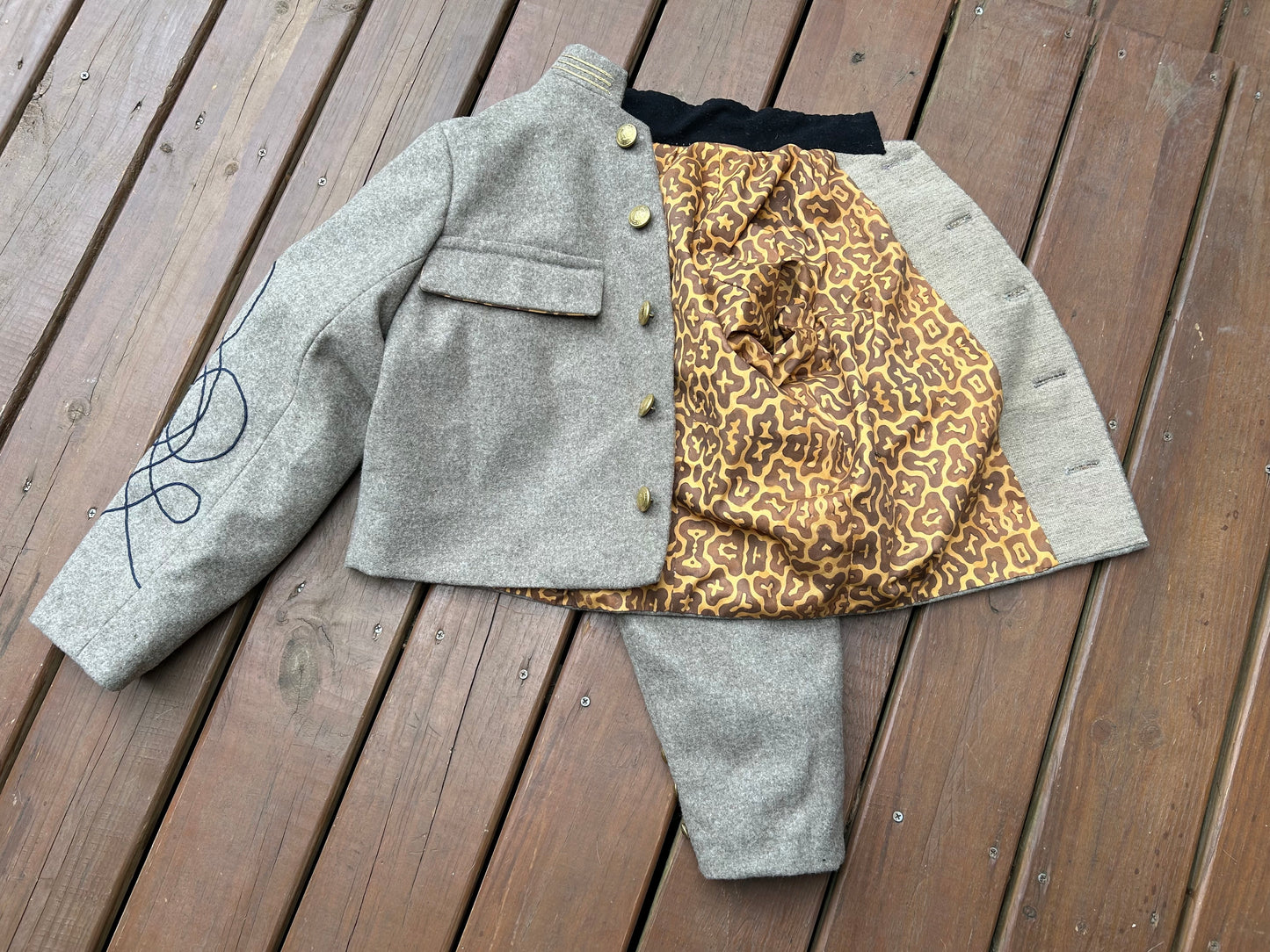 Confederate Officers Jacket - Austrian Braid and Breast Pockets
