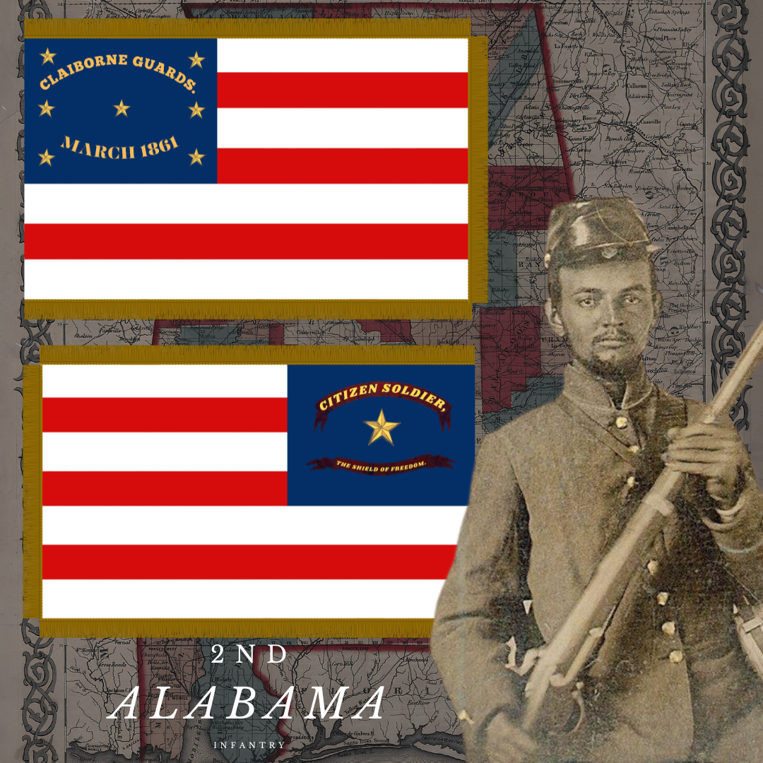 "Citizen Soldier" 2nd Alabama Infantry Flag Stickers