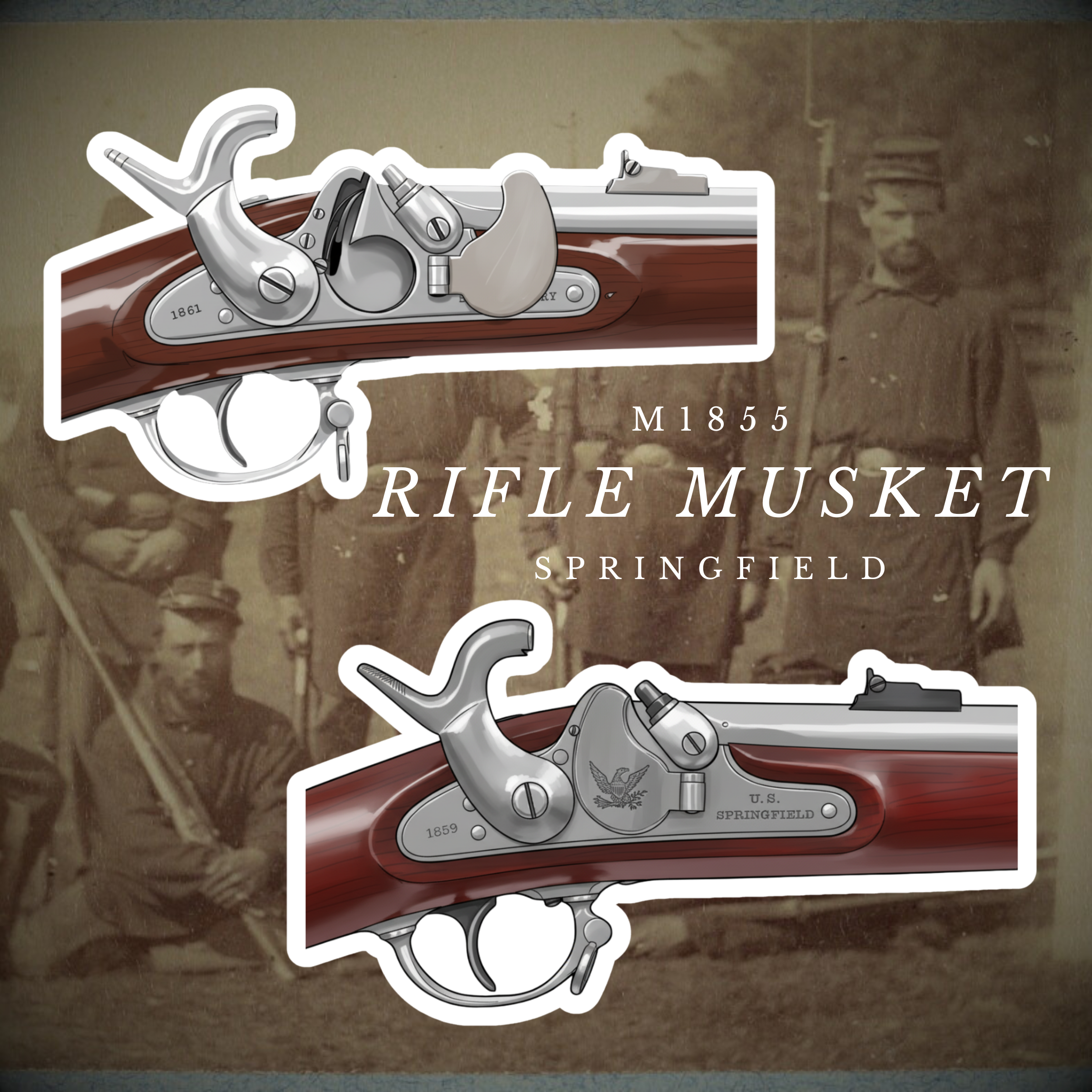 M1855 Springfield Rifle Musket Stickers/Magnet – Beauregard's Tailor