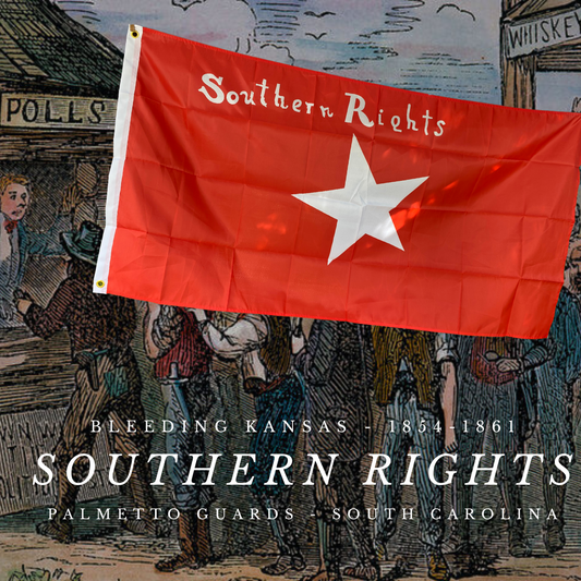 "Southern Rights" - South Carolina Palmetto Guard - Bleeding Kansas Flag