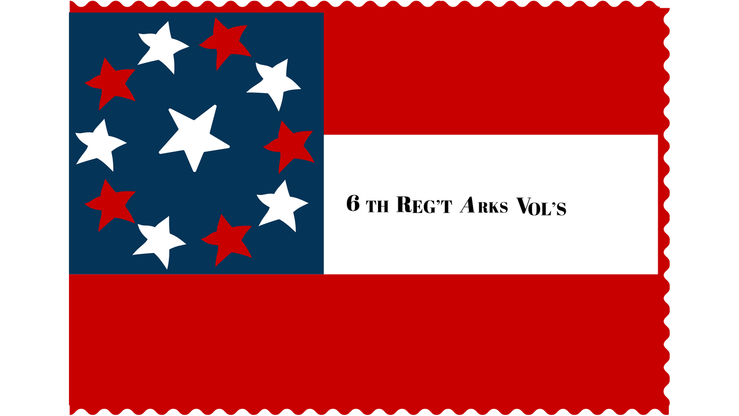 6th Arkansas 1st National Flag Stickers/Magnet