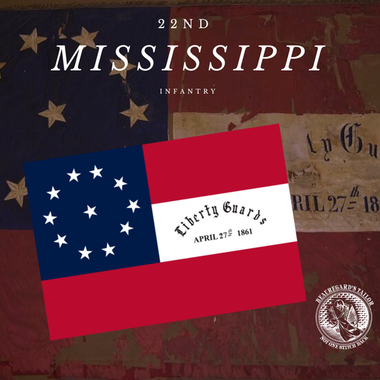 22nd Mississippi - Company E - Liberty Guards Flag Stickers
