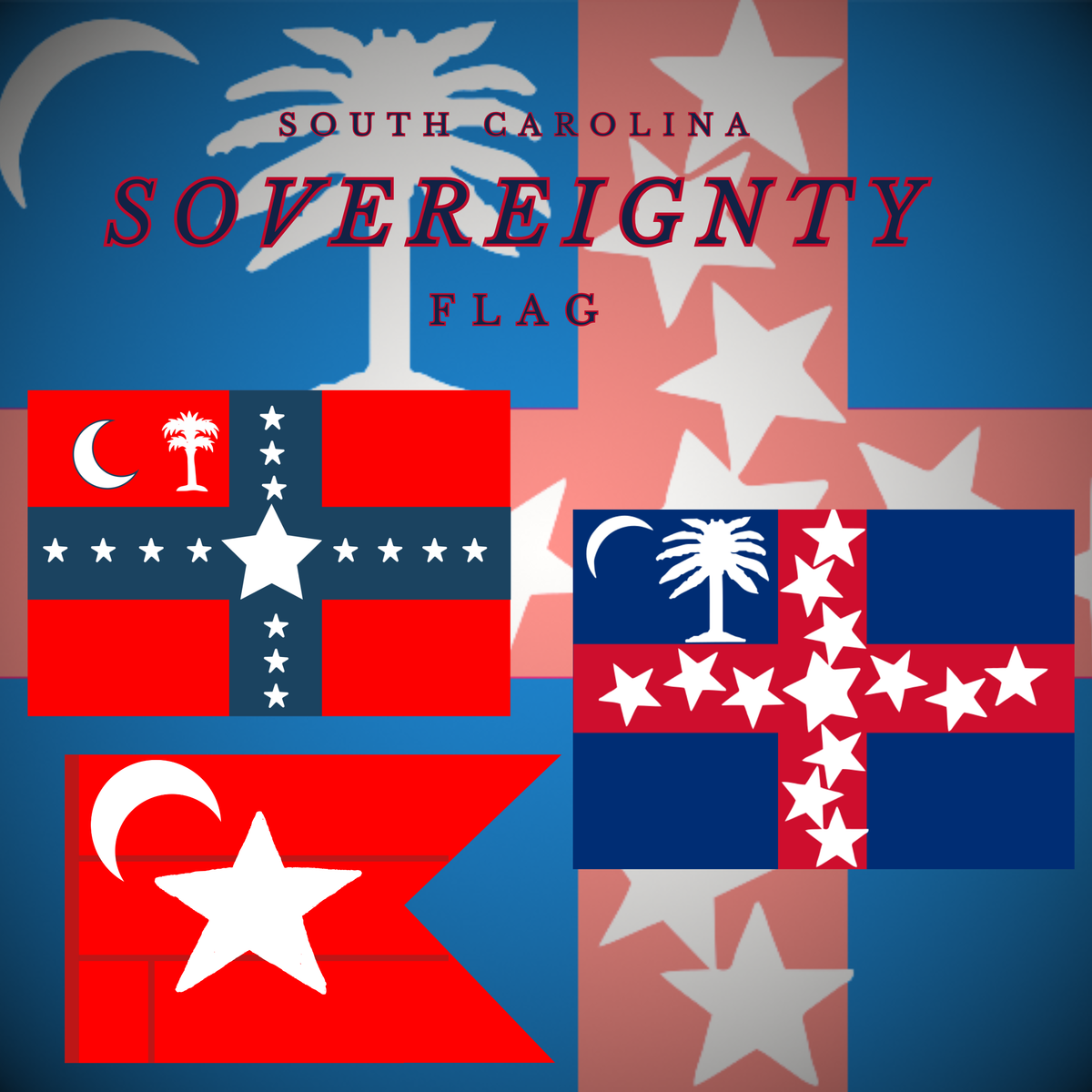 South Carolina Sovereignty Flag Stickers/Magnet