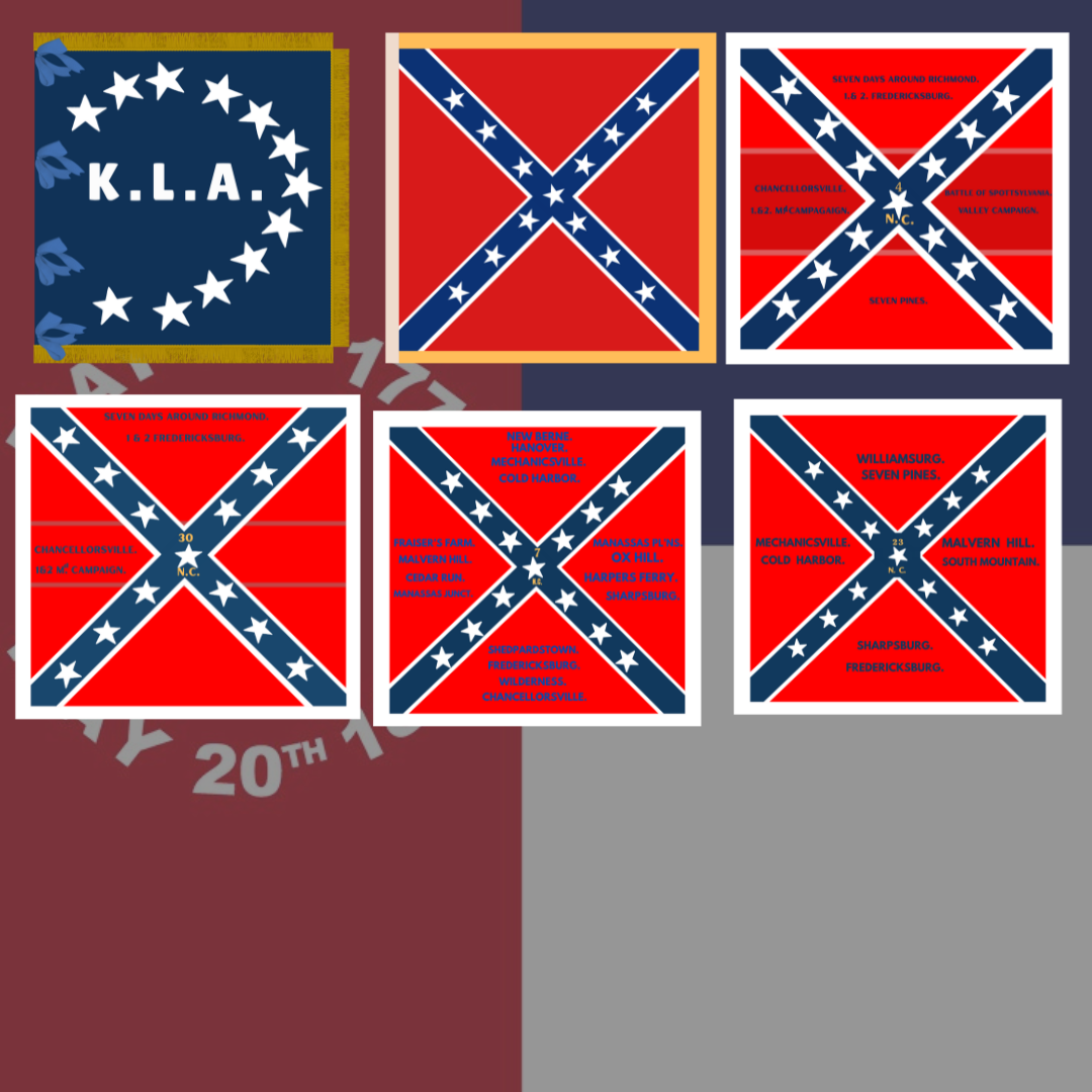 North Carolina Battle Flag Sticker Set