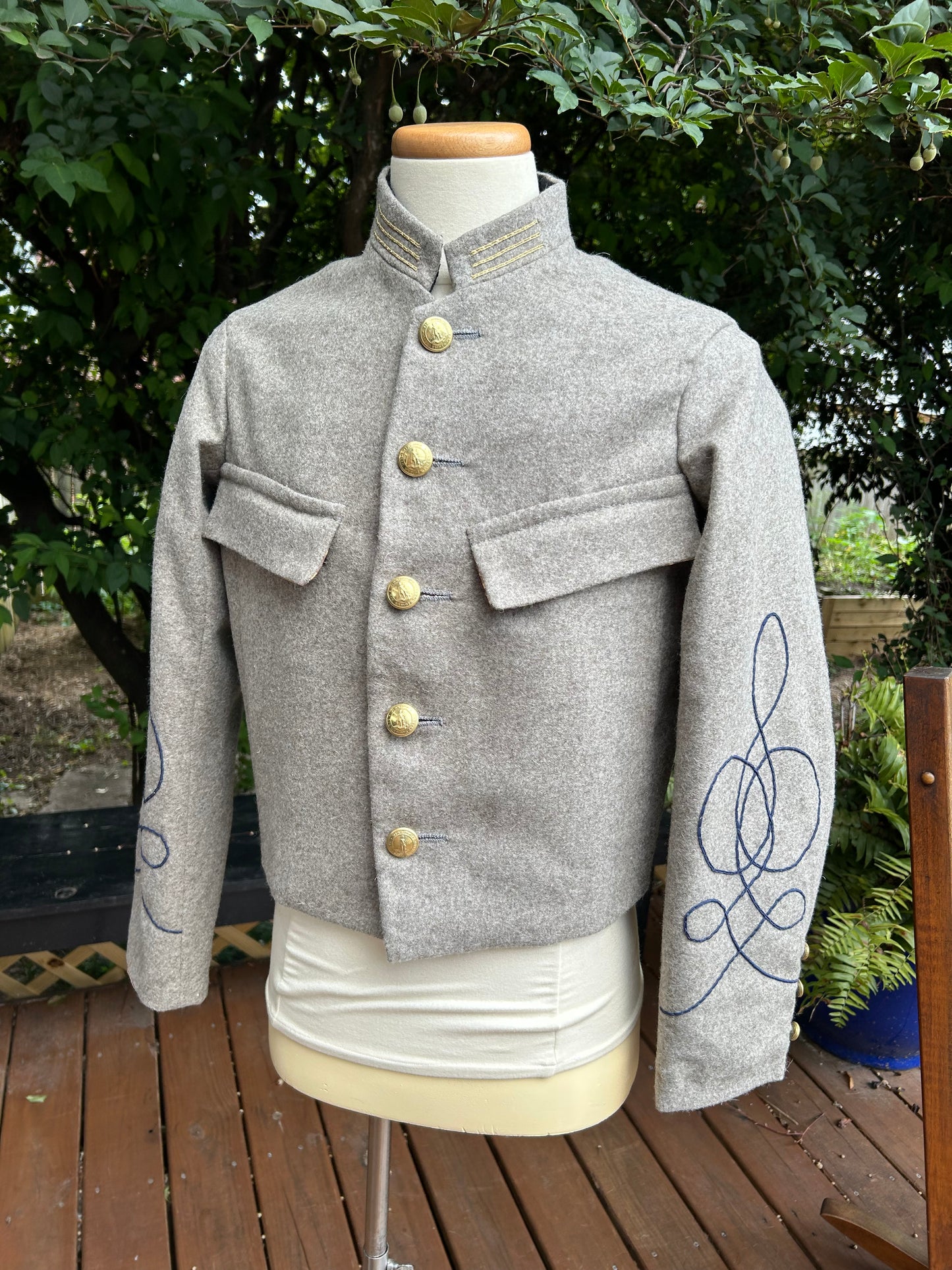 Confederate Officers Jacket - Austrian Braid and Breast Pockets