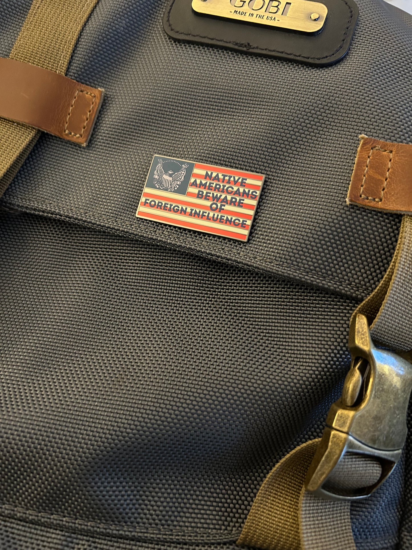 "Beware of Foreign Influence" Pin