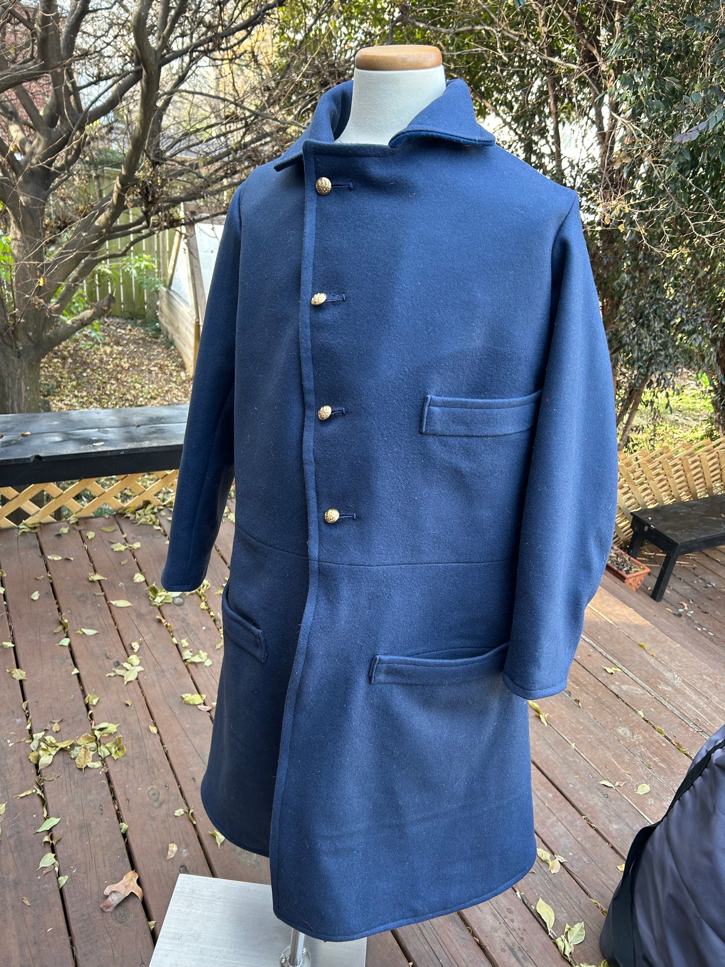 "Pressed into Service" Civilian Modified Single Breasted Confederate Overfrock Coat 1861-1865