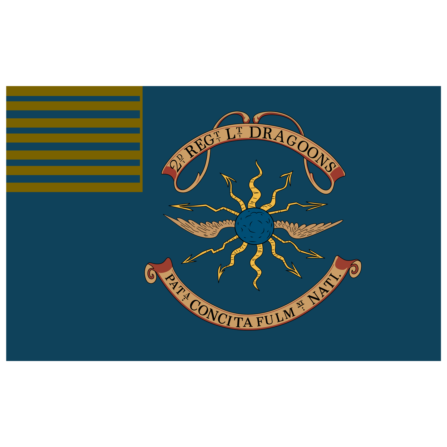 2nd Continental Light Dragoons Flag Stickers/Magnet