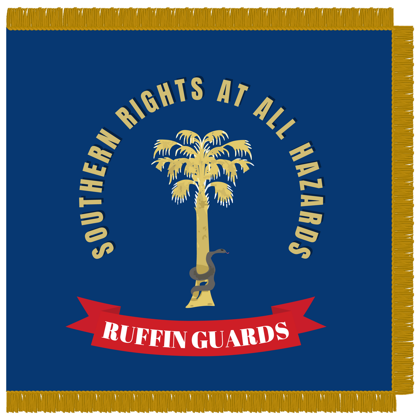 "Southern Rights at All Hazards" 7th South Carolina - Ruffin Guard Flag Stickers/Magnet