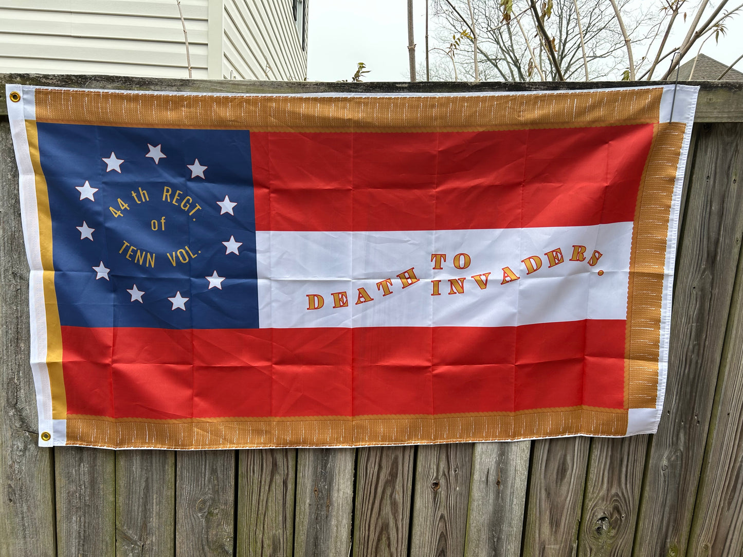 "Death to Invaders" 44th Tennessee 1st National House Flag