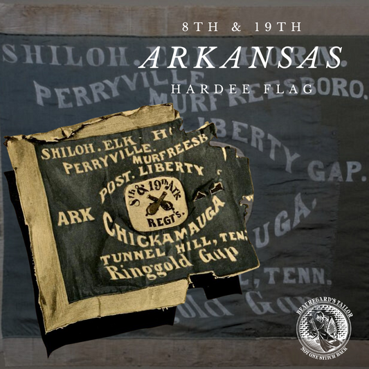 8th and 19th Arkansas Infantry Hardee Flag "Battle Damaged" Stickers