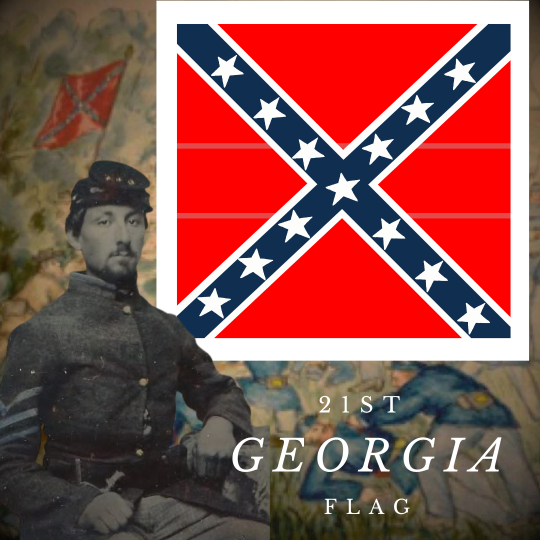 21st Georgia Infantry Flag Stickers/Magnet