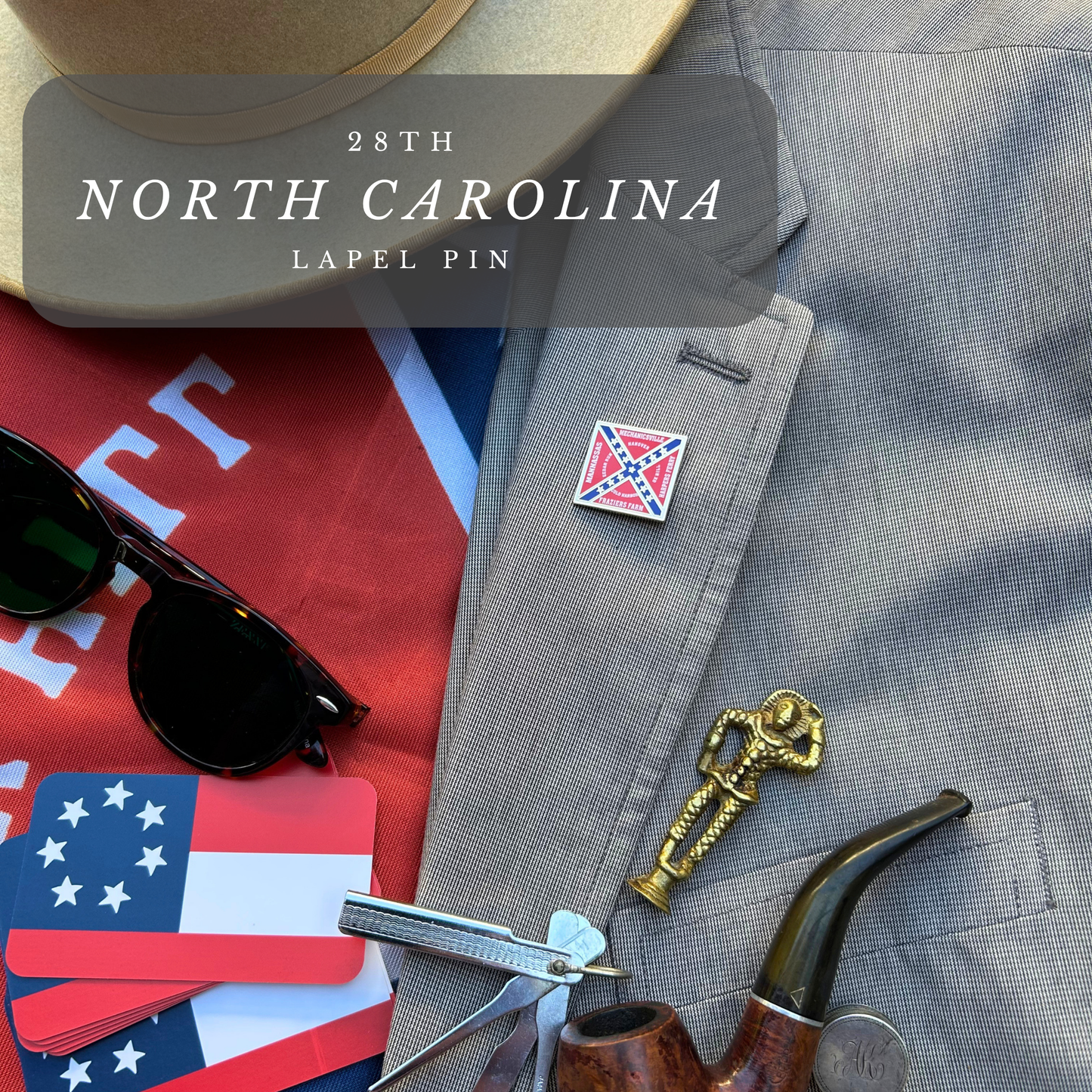 28th North Carolina Battle Flag Lapel Pin