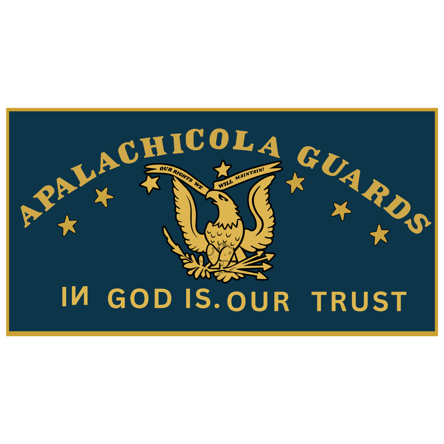 "Our Rights We Will Maintain" Apalachicola Guards Flag Stickers/Magnet