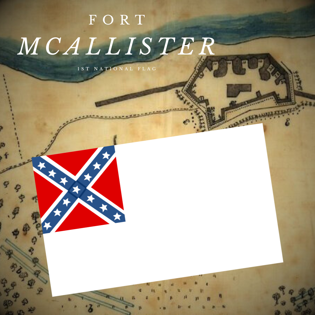 Fort McAllister 2nd National Flag Stickers/Magnet