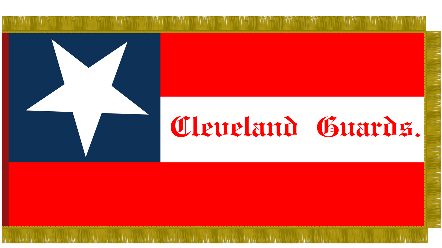 12th North Carolina - Company E - Cleveland Guards Flag Stickers