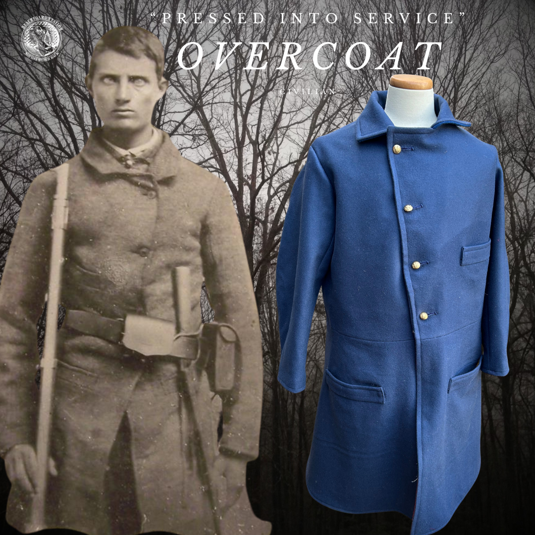 "Pressed into Service" Civilian Modified Single Breasted Confederate Overfrock Coat 1861-1865