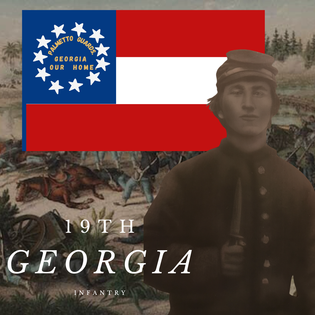 "Georgia Our Home" 19th Georgia Infantry Flag Stickers/Magnet