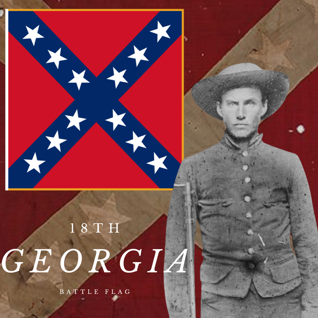 18th Georgia Infantry Flag Stickers/Magnet