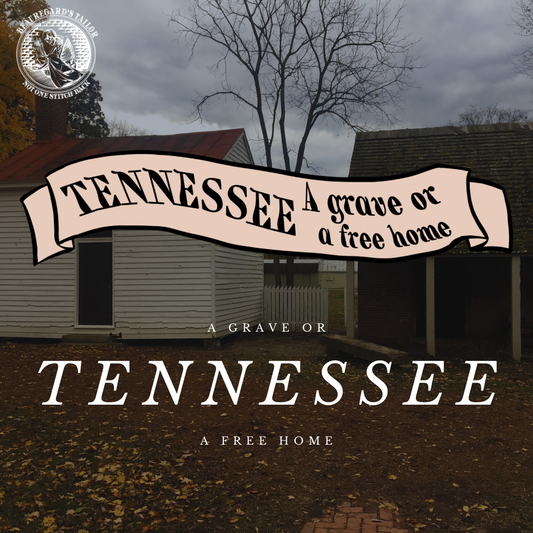 "Tennessee - A grave or a free home" Nashville Camping Banner Sticker