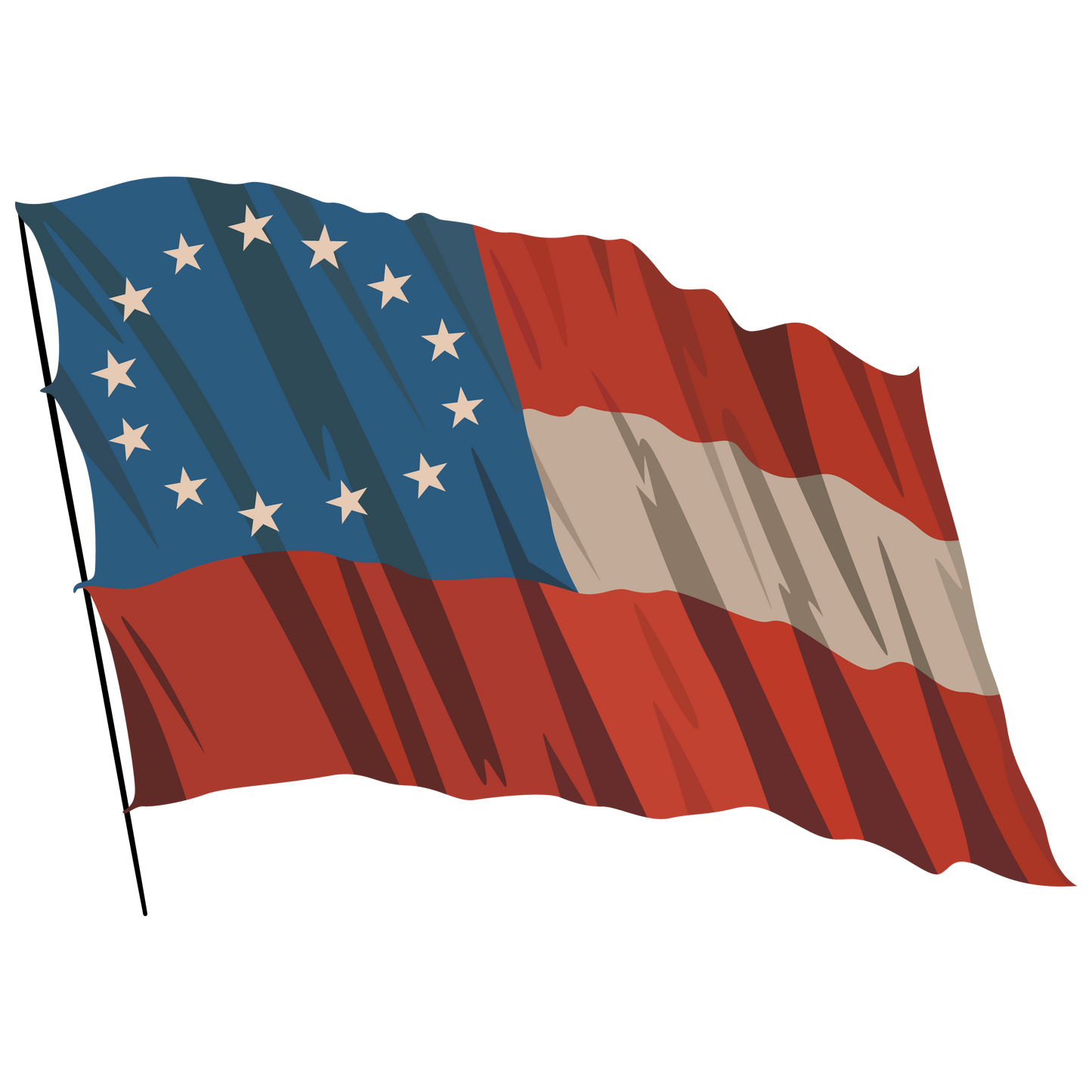 National Colors Sticker Set 1861-1865 - 19th Century Artwork