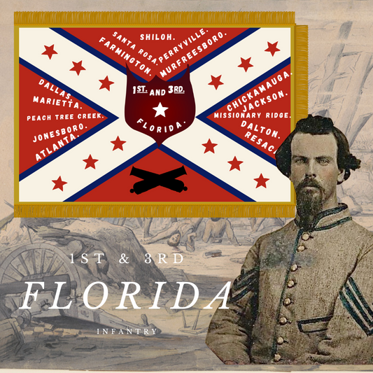 1st and 3rd Florida Infantry Flag Stickers/Magnet