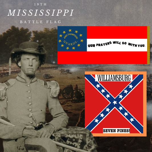 19th Mississippi Flag Stickers/Magnet