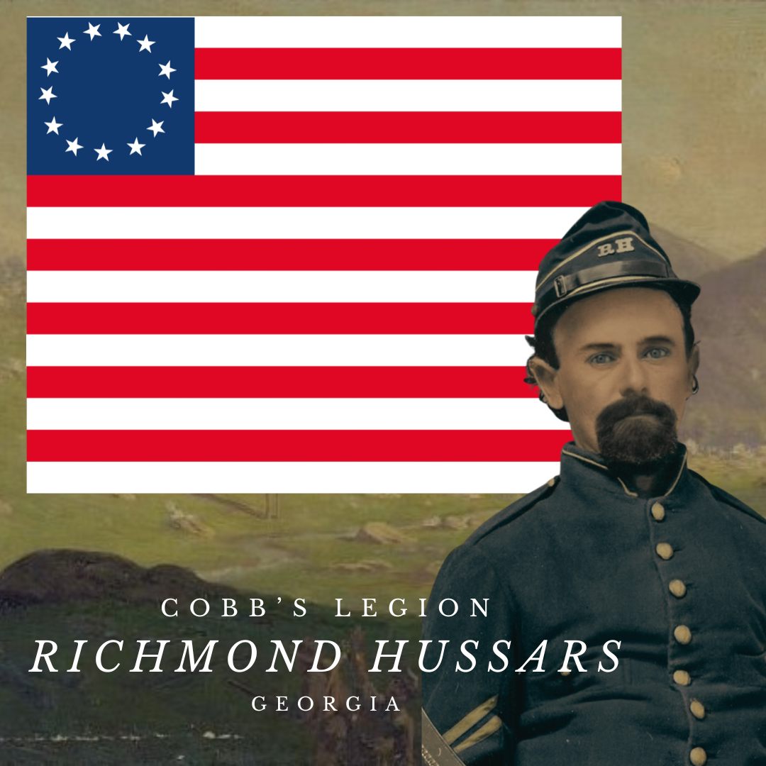 Cobb's Legion - Richmond Hussars Flag Stickers/Magnets