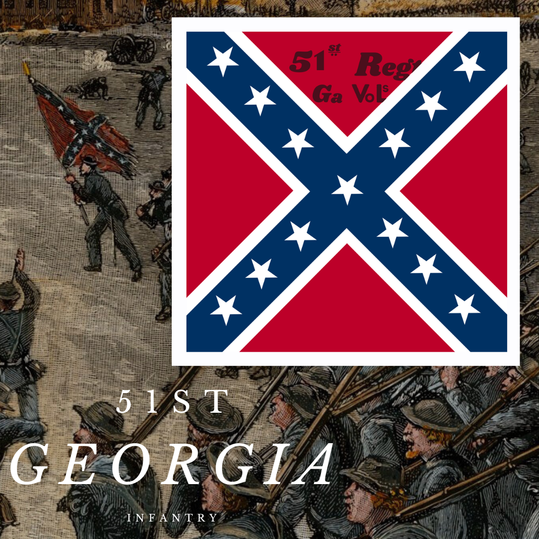 51st Georgia Infantry Flag Stickers/Magnet