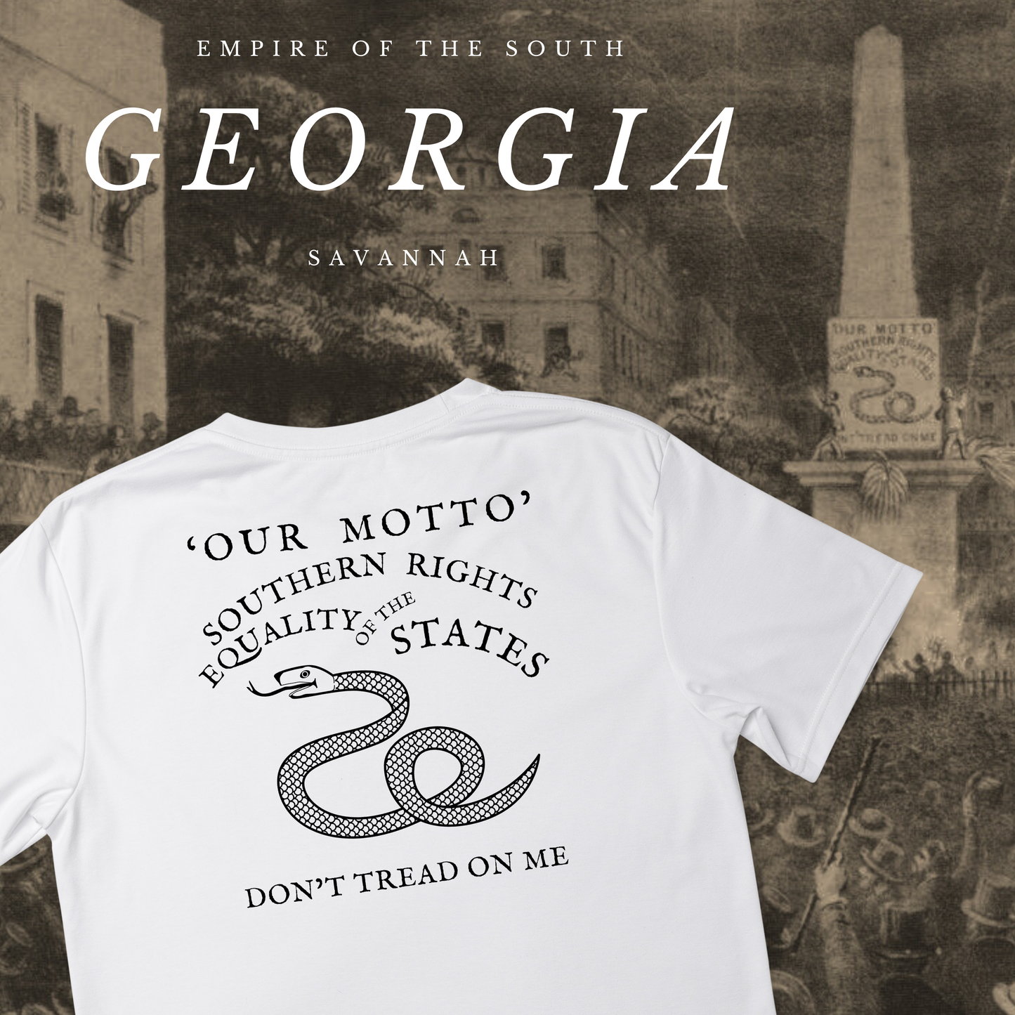"Southern Rights - Equality of the States - Savannah 1860 Secession Banner Shirt