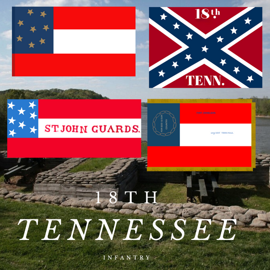 18th Tennessee Regiment  Flag Stickers/Magnet Set