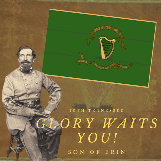 "Go Where Glory Waits You" 10th Tennessee Infantry Flag Sticker