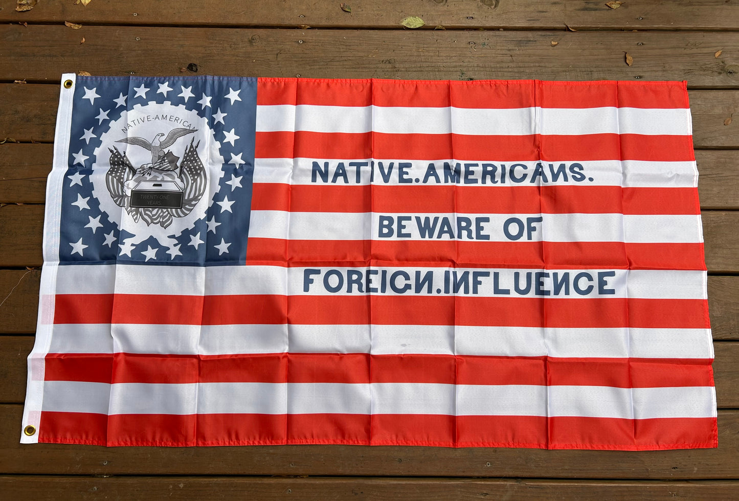 "Beware of Foreign Influence" - Know Nothing Party Flag
