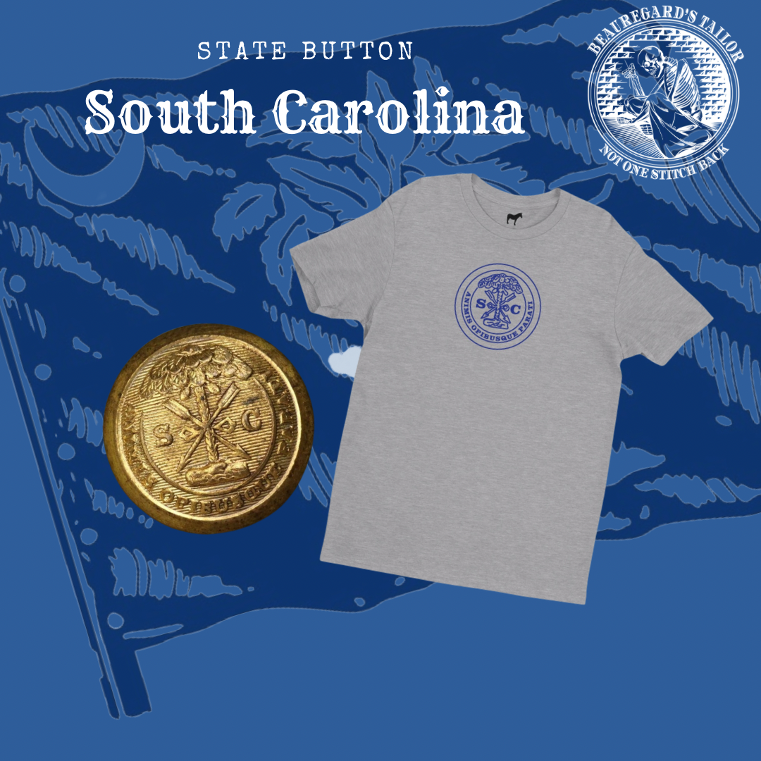 South Carolina Civil War State Button Blue T-Shirt