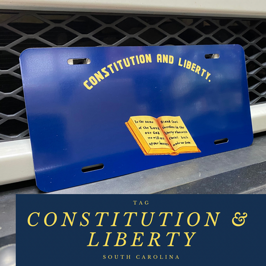 "Constitution & Liberty" South Carolina Volunteers Flag Car Tag/Plate