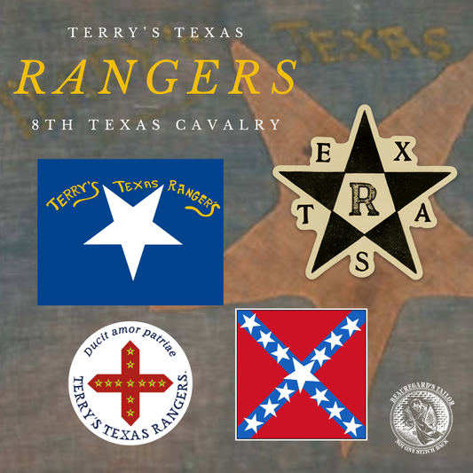 Terry's Texas Rangers - 8th Texas Cavalry Flag Stickers/Magnet Set