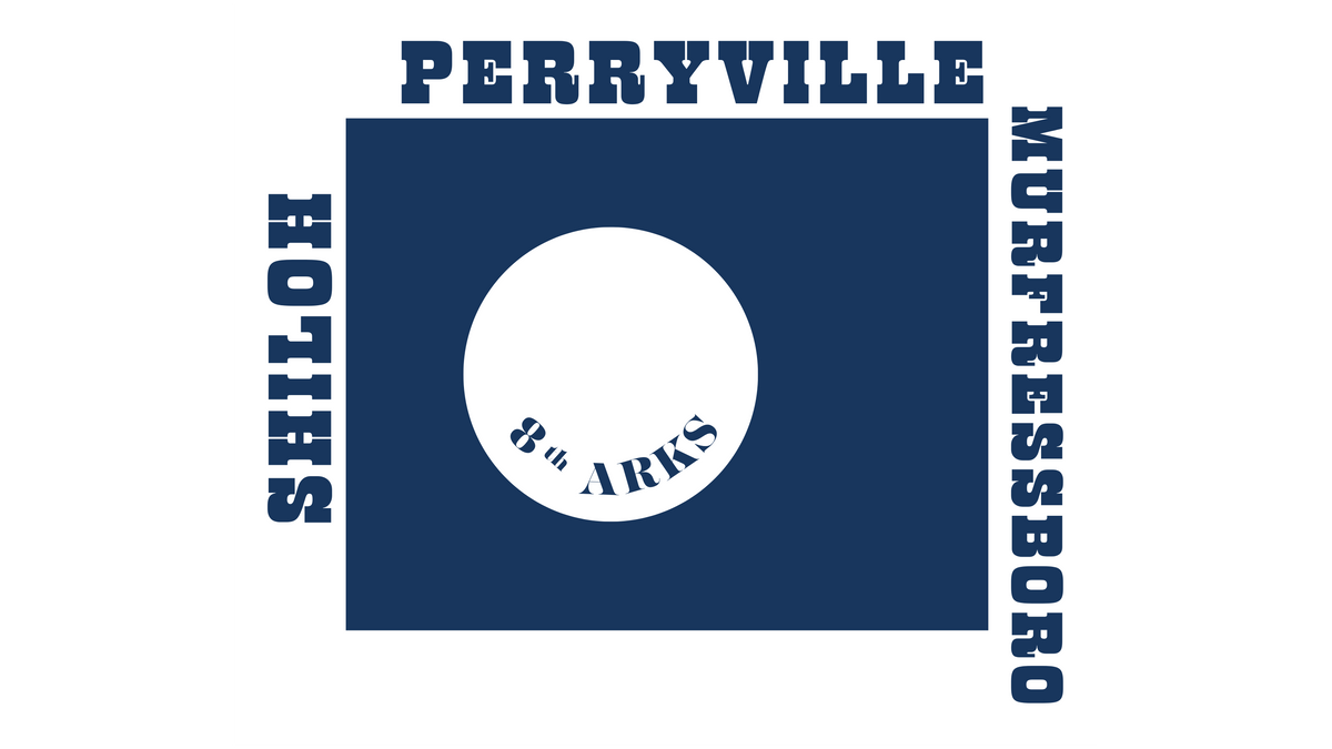 8th Arkansas Flag Stickers/Magnet