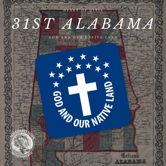 "God And Our Native Land" 31st Alabama Colors Stickers/Magnets