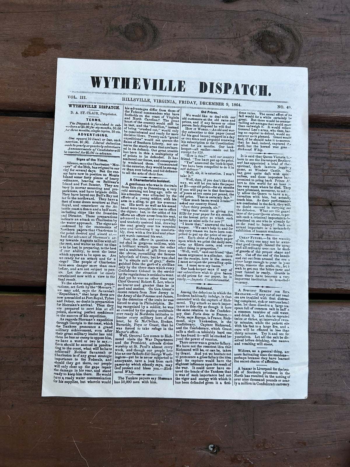 Reproduction Newspapers  (North and South)