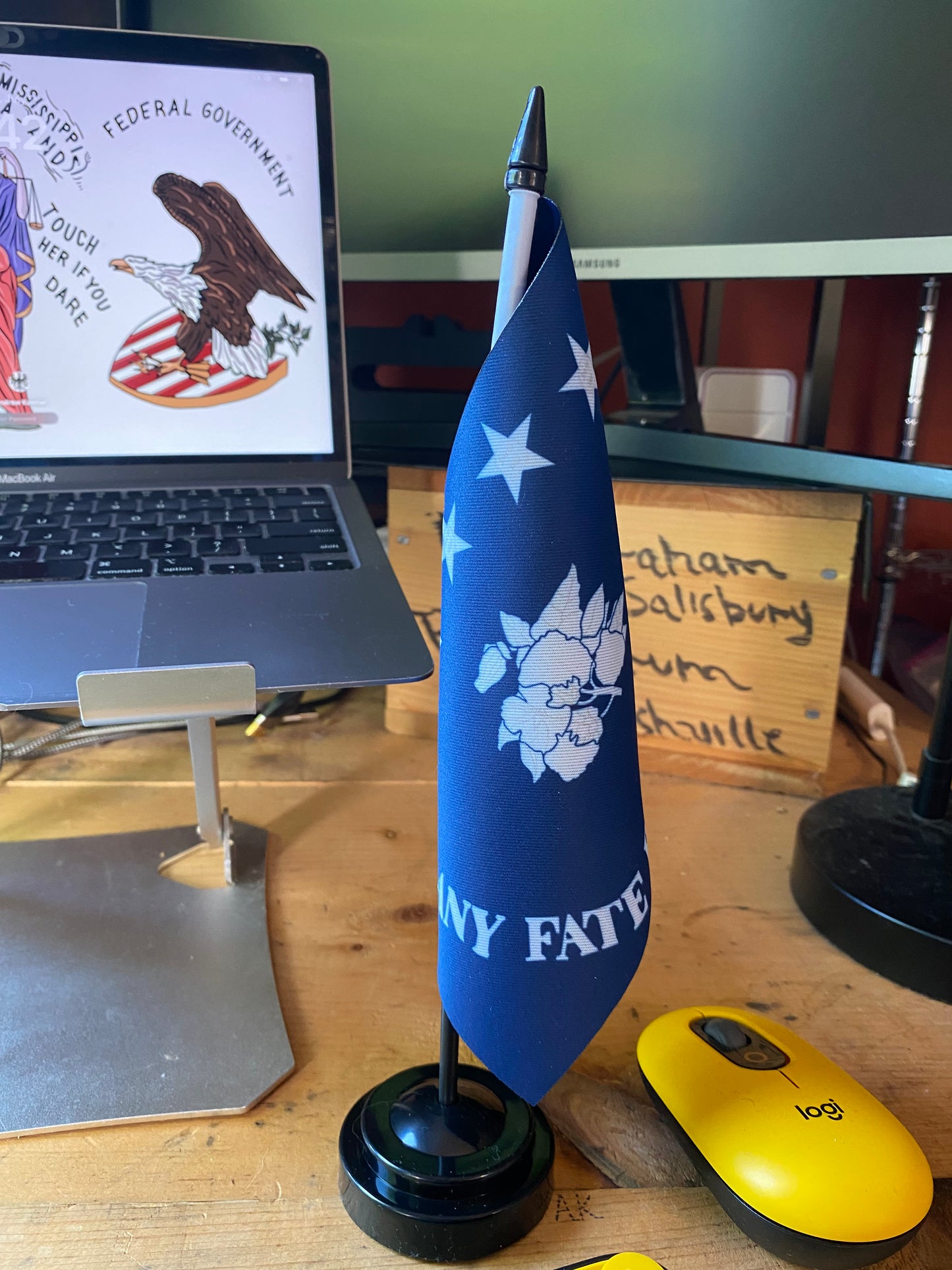 "Any Fate But Submission" Desk Flag