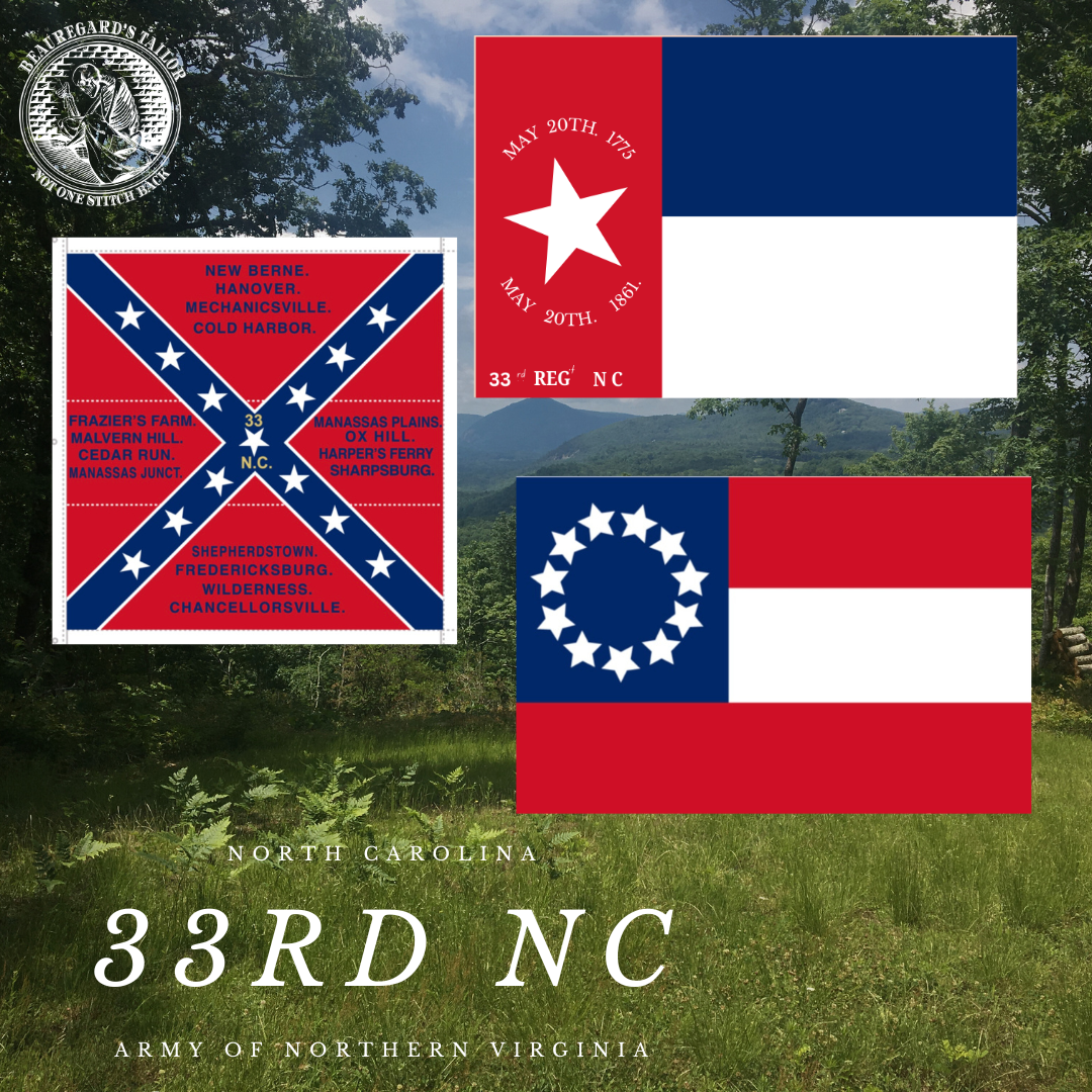 33rd North Carolina Flag Sticker Set