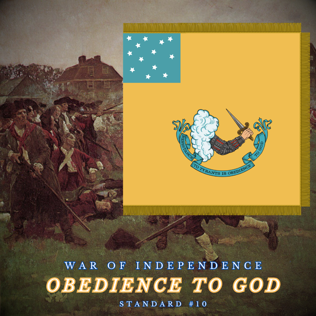 "Resistance to Tyrants is Obedience to God" Gostelowe Standard #10 Sticker/Magnet