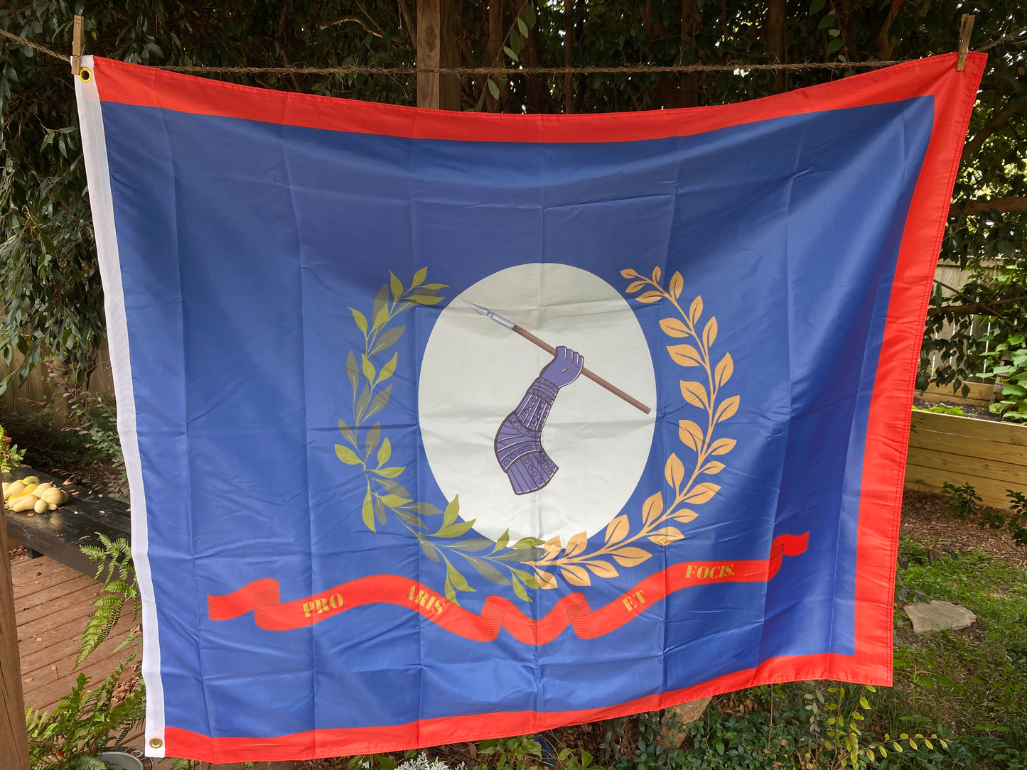 "Pro aris et focis" - "for hearth and home" - 3rd Georgia Regimental House Flag