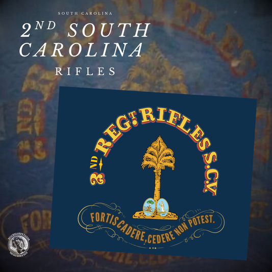 "The brave may fall, but cannot yield" 2nd South Carolina Rifles Flag Stickers/Magnet