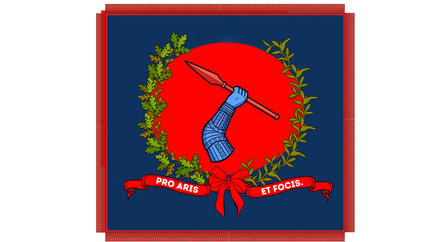 "Pro aris et focis" - "for hearth and home" - 3rd Georgia Regimental Flag Stickers/Magnets