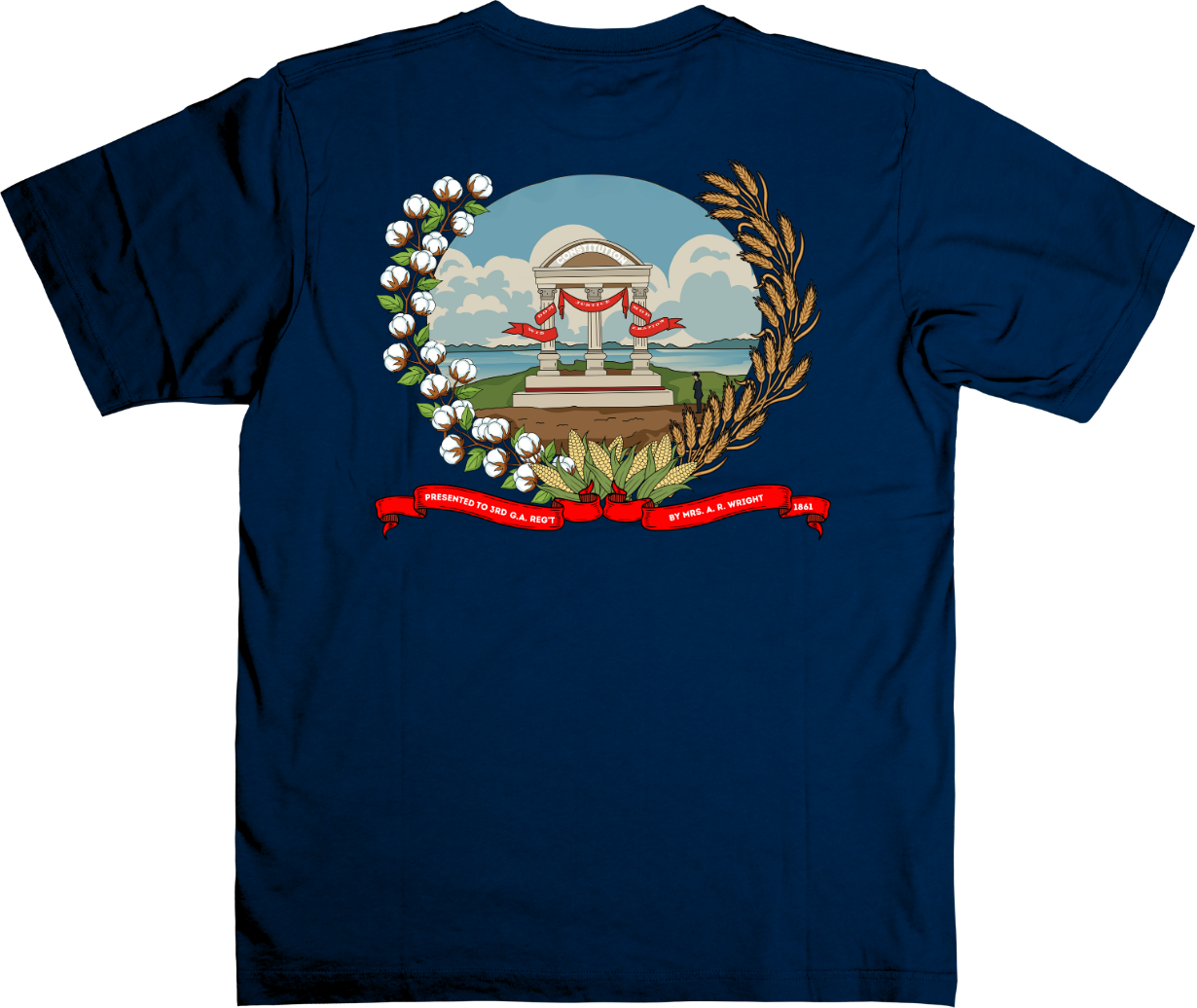 Pro aris et focis" - "for hearth and home" - 3rd Georgia Regimental Flag Shirt (Big and Tall)