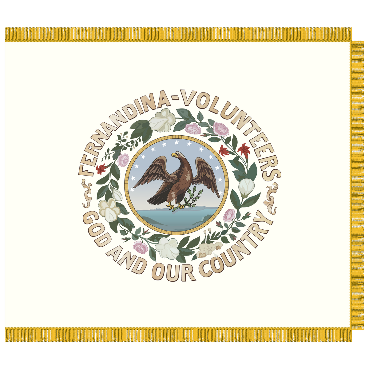 "God and Our Country" Fernandina Volunteers Flag Stickers/Magnet