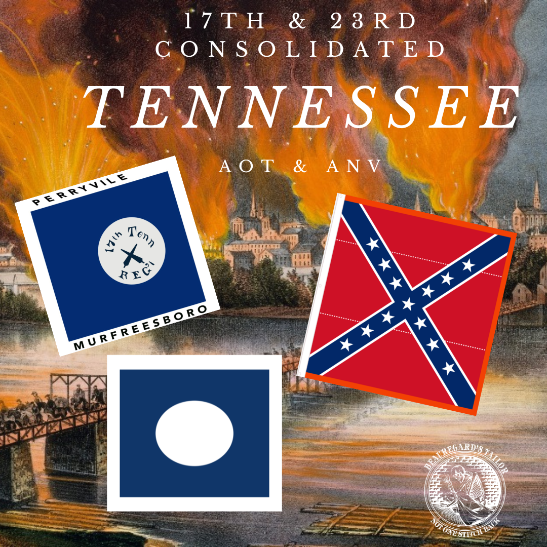 23rd & 17th Consolidated Tennessee Regiment  Flag Sticker Set