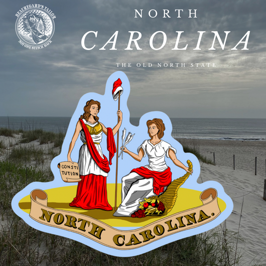 North Carolina State Seal/Coat of Arms Die-Cut Stickers/Magnets